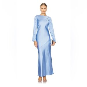Line & Dot Sky Blue Long Sleeve Dress